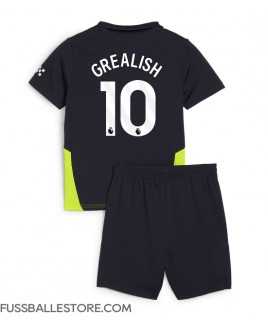 Günstige Manchester City Jack Grealish #10 Auswärts Trikotsatzt Kinder 2024-25 Kurzarm (+ Kurze Hosen)